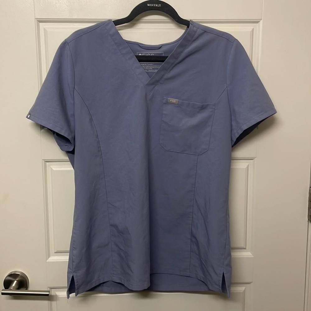 Figs Catarina Vapor Blue Space Dye Slim Fit Scrub Top